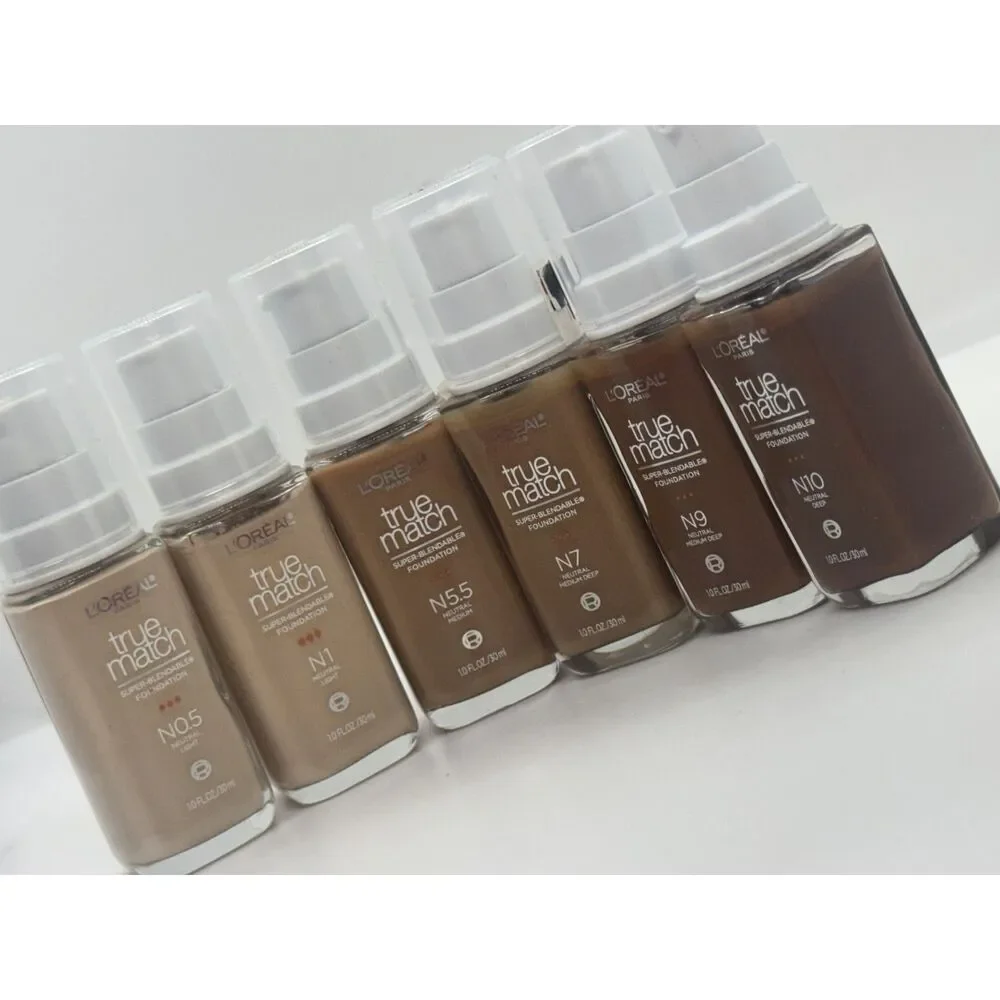 L'Oreal True Match Foundation - Neutral Shades N0.5, N1, N5.5, N7, N9, N10